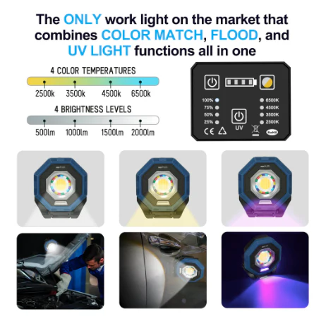 Professional Cordless Color Matching UV Flood Light - NextLED NT-1010UV - Image 3